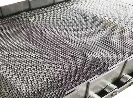 Metalowy przenośnik taśmowy o splocie złożonym 200 mm-3000 mm Przenośnik taśmowy z linką stalową