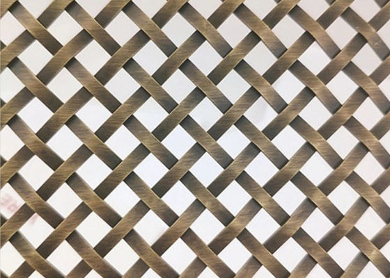 Starożytne mosiądz Ss 1 mm Woven Wire Mesh Screen Crimped dla projektów architektonicznych