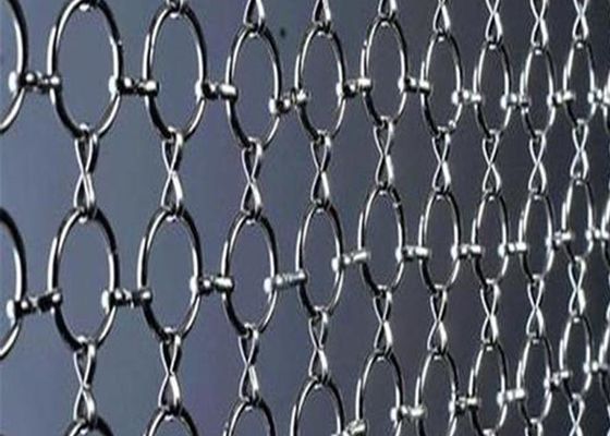 Błękitna sieć z pierścienia ze stali nierdzewnej sieć dekoracyjna z średnicą drutu 0,5 mm-3 mm