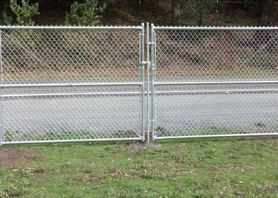 F654 F900 Ogniwo łańcuchowe Podwójna brama skrzydłowa ocynkowana z okrągłym słupkiem