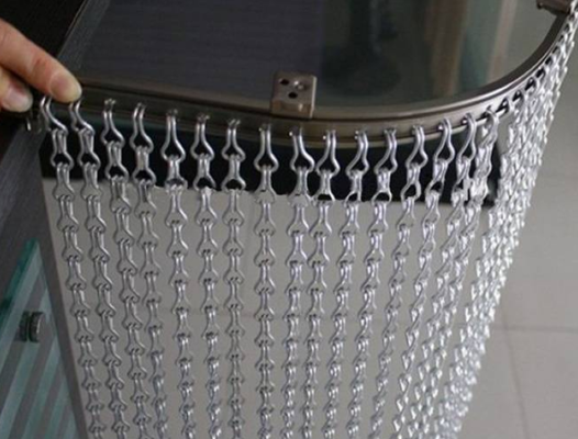 Srebro anodowane 6063 Aluminium Alloy Hook Chain Metal Curtain z 1,6x12x24mm Hook Size dla dekoracji drzwi