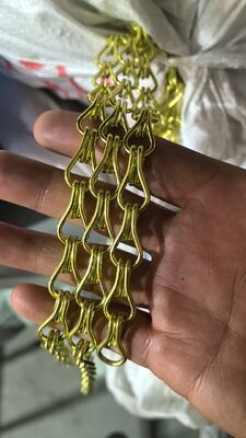 Anodyzowana aluminiowa łańcuch z metalową zasłoną z 1,5x9x17 mm rozmiarem haczyka i wykończeniem w złocie różowym